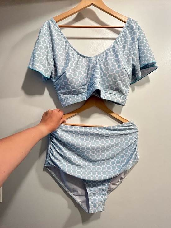 Meet.Curve Other - Light Blue Geometric Bikini Top and matching Bottom